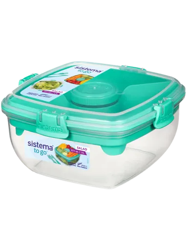 קופסת אחסון לסלט 1.1 ליטר מנטה TO GO  מבית סיסטמה | Sistema