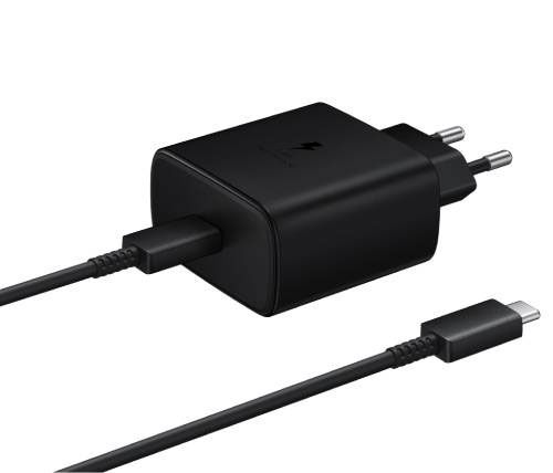 מטען קיר סיגנט Samsung הכולל חיבור USB-C הספק עד 25W כולל כבל USB-C ל USB-C בצבע שחור 