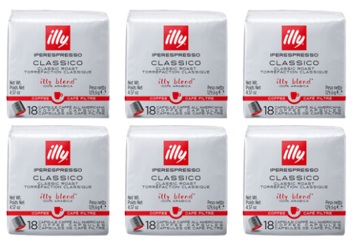 108 (6X18) קפסולות הייפר אספרסו אילי קלאסיקו Illy IperEspresso Classico עם משלוח חינם!