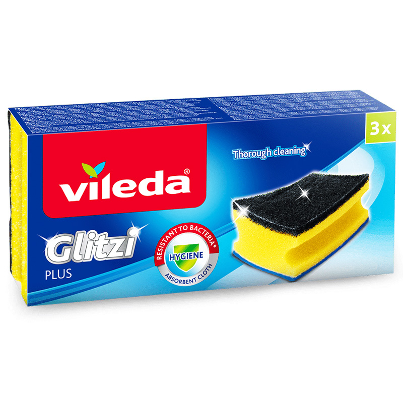 וילדה – 3 ספוגיות גליצי עמידות לחיידקים Vileda Glitzi