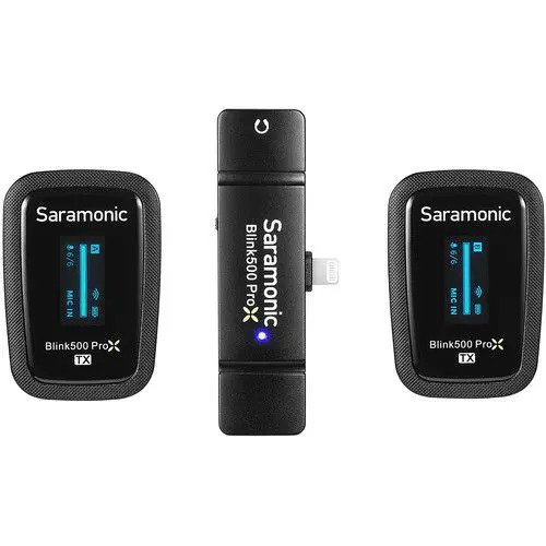 שני משדרים ומקלט אלחוטיים למכשירי אפל Saramonic Blink 500 ProX B4