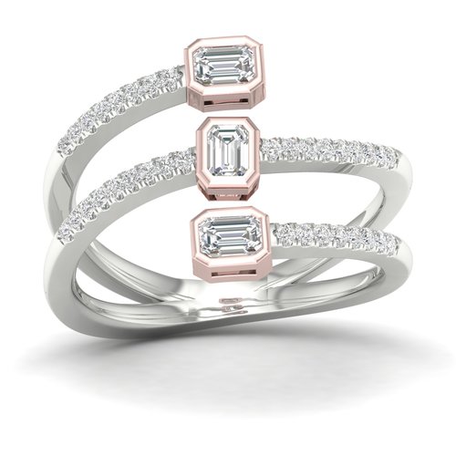 טבעת שבילי יהלומים 0.50ct מזהב 14K
