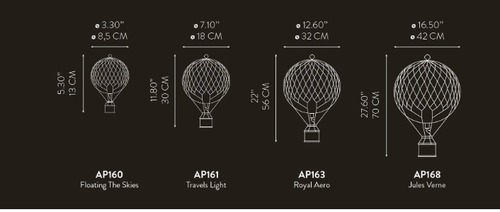  כדור פורח פסים שחור כסוף ROYAL AERO Balloon 
