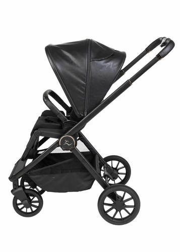 עגלת סיאלו פרו PRO Sport Line Cielo מהדורה מיוחדת כולל תיק תואם שילדה שחורה - עור שחור ספורטליין