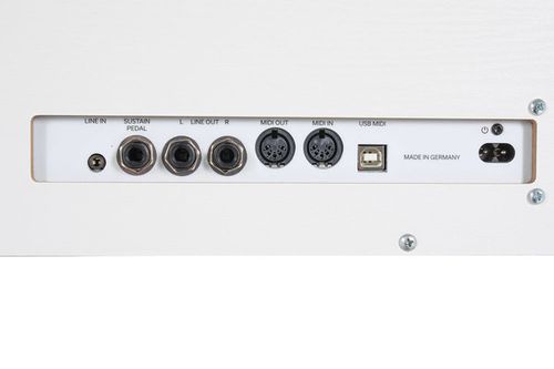 פסנתר חשמלי רהיט תוצרת גרמניה DP-345 עם מנגנון פטישים בצבע לבן 120347 מבית GEWA (Germany)