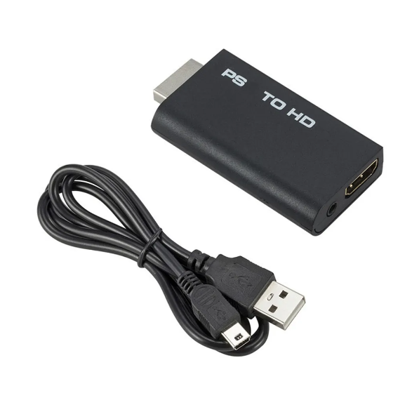 מתאם ממיר אודיו וידאו PS2 ל HDMI  עם פלט אודיו 3.5 מ"מ לכל מצבי התצוגה של PS2
