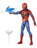 בובת ספיידרמן 33 ס"מ עם חליפה להחלפה ומשגר קורים