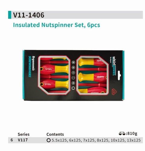 סט מברגי בוקסה מבודדים, 6 יחידות 1000V מבית WhirlPower