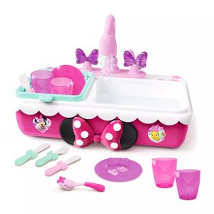 כיור הקסם של מיני עם ברז מים זורמים ושלל אביזרים