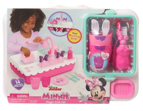 כיור הקסם של מיני עם ברז מים זורמים ושלל אביזרים