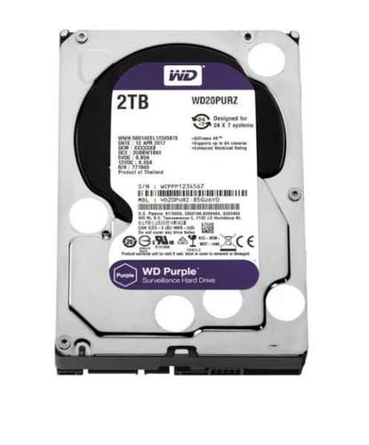 דיסק קשיח פנימי לנייח WD 2TB Purple 5400rpm 64MB 3.5
