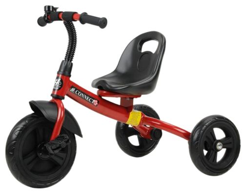 תלת אופן עם גלגלי גומי EVA ופעמון דגם 301 - אדום