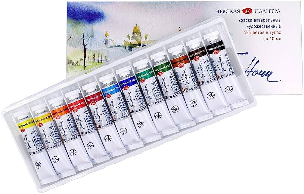 סט 12 צבעי מים בשפורפרות WHITE NIGHTS