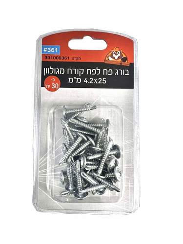 פח לפח קודח מגולוון 25*4.2