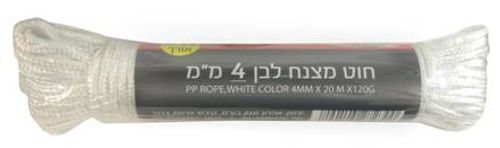 חוט מצנח לבן 4 מ"מ, 20 מ