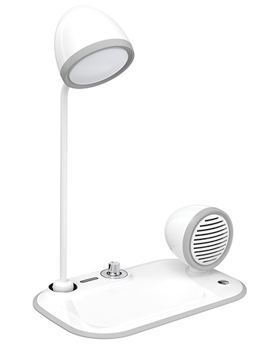 מעמד טעינה אלחוטי 15W משולב עם רמקול Bluetooth ותאורת לד