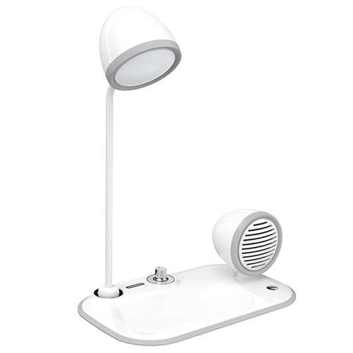 מעמד טעינה אלחוטי 15W משולב עם רמקול Bluetooth ותאורת לד