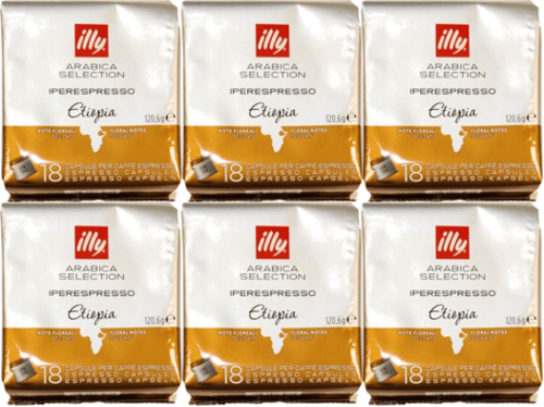 108 (6X18) קפסולות הייפר אספרסו אילי אתיופיה Illy IperEspresso Ethiopia