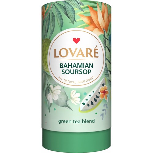 LOVARE - תערובת תה ירוק עם פירות ועלי כותרת פרחים בניחוח אנונה 80 גרם (כשר)
