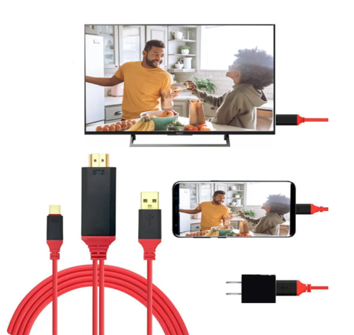 כבל USB TYPE C זכר ל-HDMI זכר באורך 1.5 מטר איכותי מוזהב