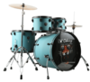 מערכת תופים 5 חלקים TG-200 + איבזור מלא הכולל מצילות וכסא "20 מסדרת Tiger Series בצבע טורקיז מבית Odery-(Brazil)