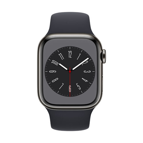 שעון חכם Apple Watch Series 8 45mm Stainless Steel Case Sport Band GPS + Cellular אפל