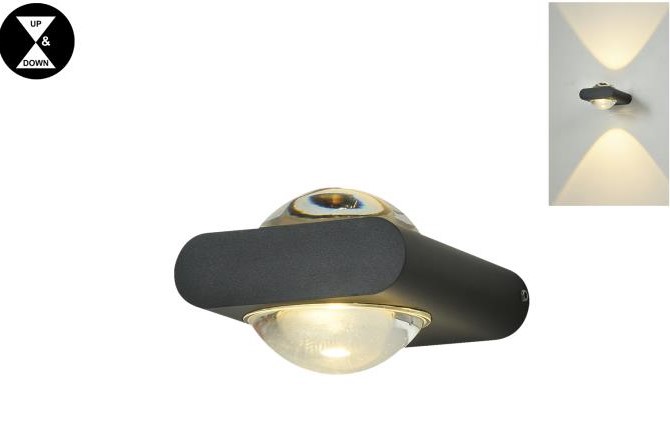 מנורת קיר שחור LED