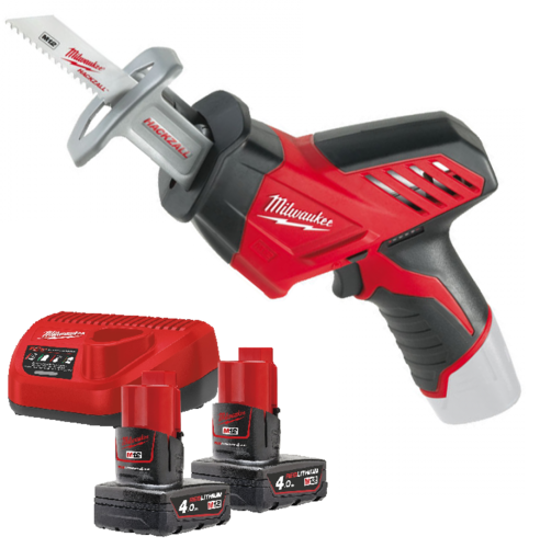 מסור חרב קומפקטי נטען 12V כולל 2 סוללות 4AH מבית milwaukee
