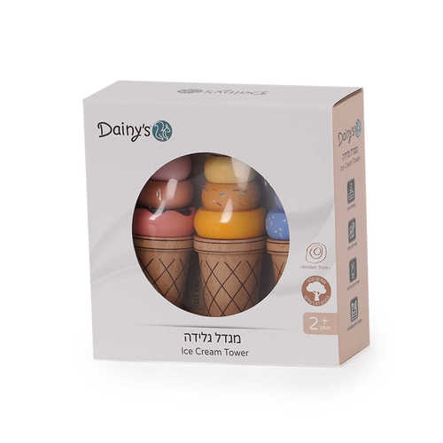 מגדל גביעי גלידה מעץ - דייניז