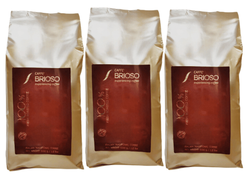 3 ק”ג פולי קפה בריוסו ערביקה Caffe Brioso 100% 