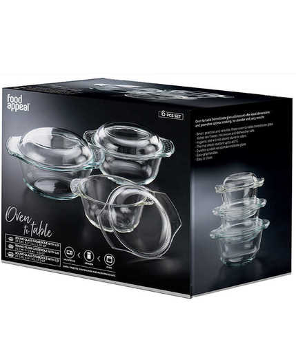 סט 3 סירי זכוכית OVEN TO TABLE