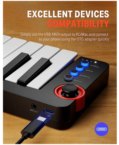 מקלדת מידי מיני 25 קלידים MIDI EC3333 N25 מבית DONNER