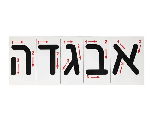 סרגל צורת כתיבת אותיות הדפוס