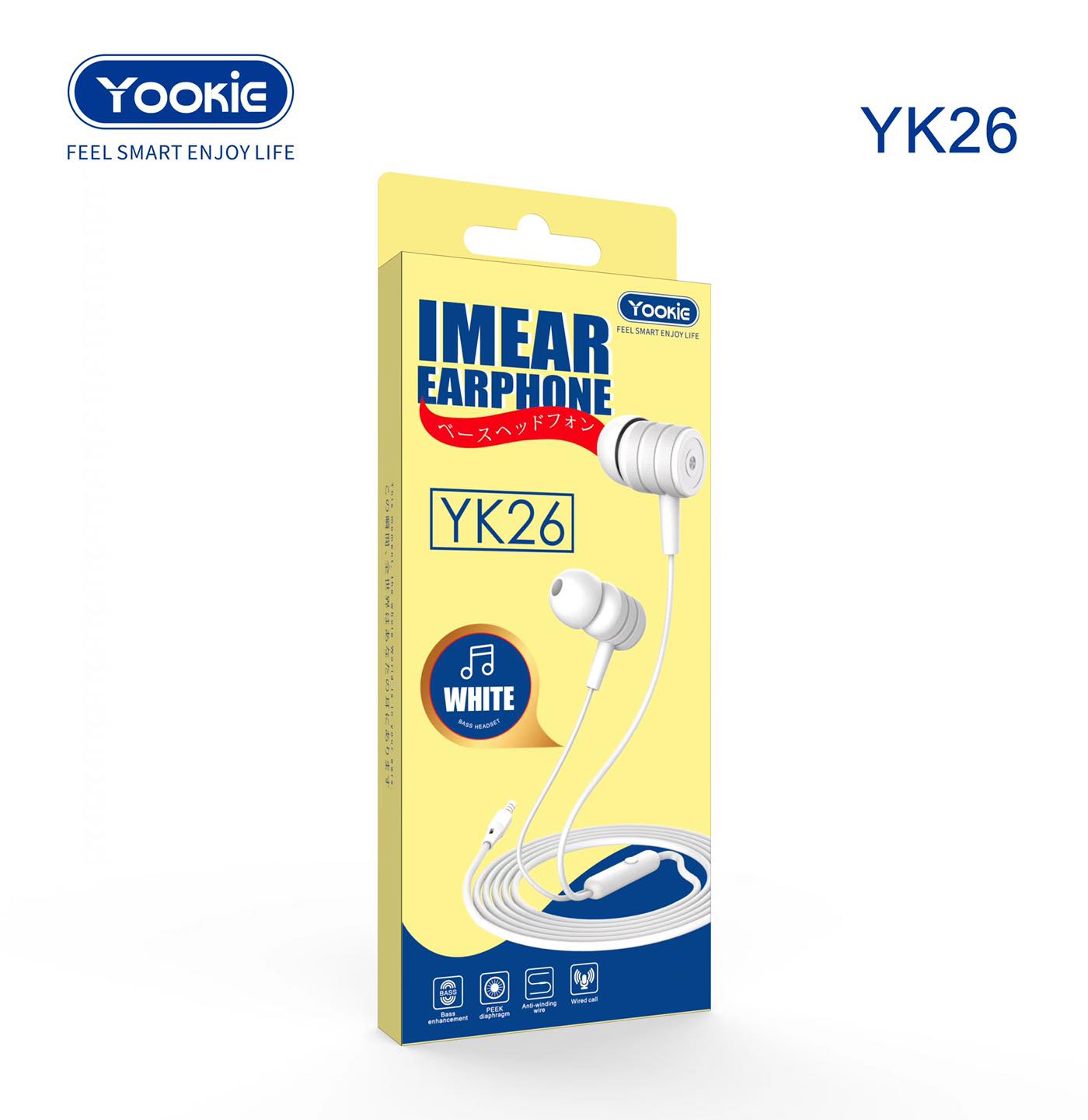 אוזניות חוט YOOKIE YK26 שחור