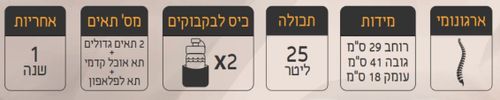 תיק גב אורטופדי לבית ספר עם מערכת גב ארגונומית 25 ליטר - במבי