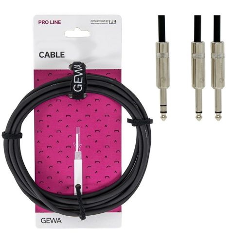 כבל Y אורך 1.5 מטר PL(s) 6.3 - 2xPL 6.3 מקצועי Insert cable מסדרת PRO LINE מבית GEWA (Germany)