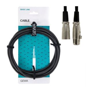 כבל מיקרופון XLR אורך 6 מטר MICROPHONE CABLE מסדרת BASIC LINE מבית GEWA (Germany)