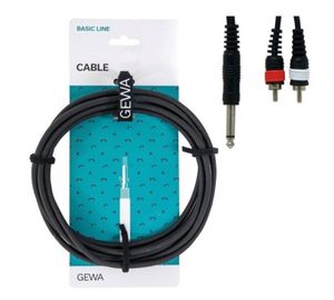 כבל Y אורך 3 מטר PL 6.3 - 2xRCA מסדרת BASIC LINE מבית GEWA (Germany)