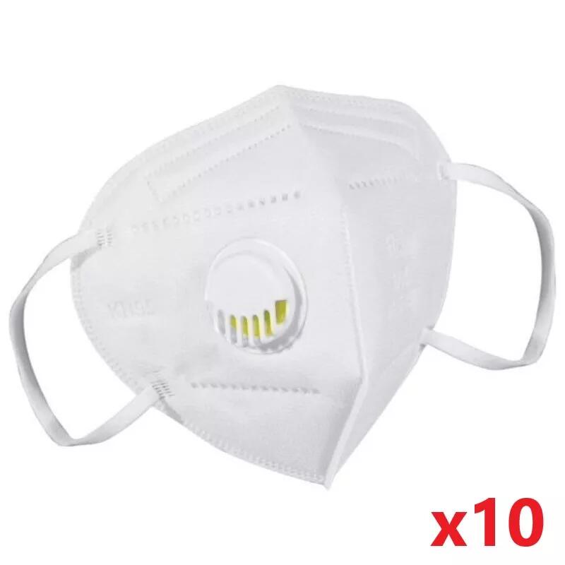 מארז 10 יחידות של מסכות פנים עם פילטר KN95