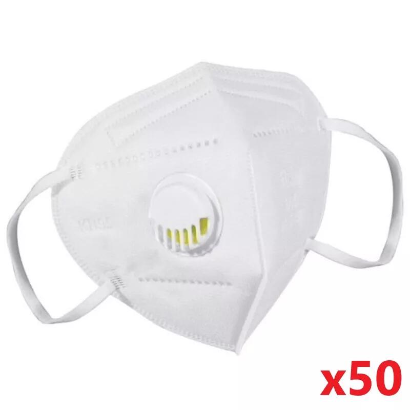 מארז 50 יחידות של מסכות פנים עם פילטר KN95