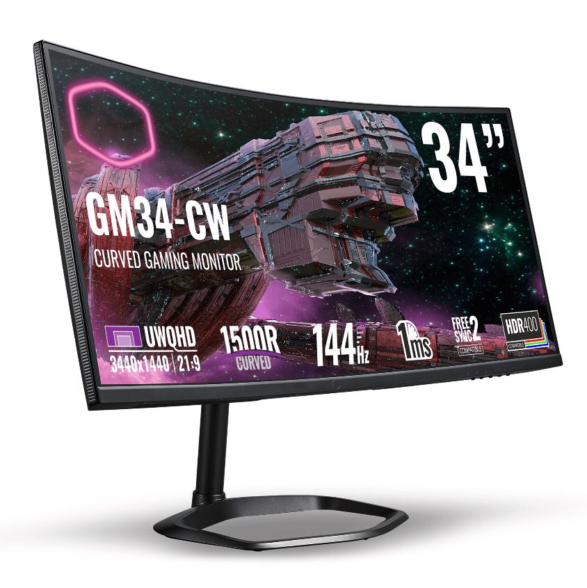 מסך גיימינג קעור Cooler Master 34" GM34-CW 144HZ