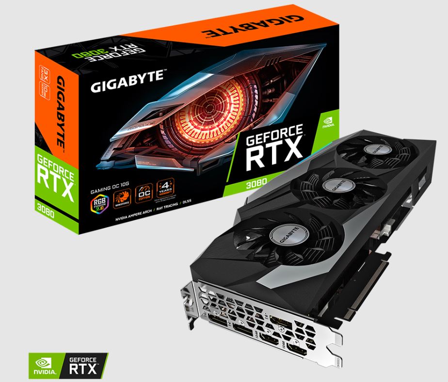 כרטיס מסך Gigabyte GeForce RTX 3080 GV-N3080GAMING OC-10GD