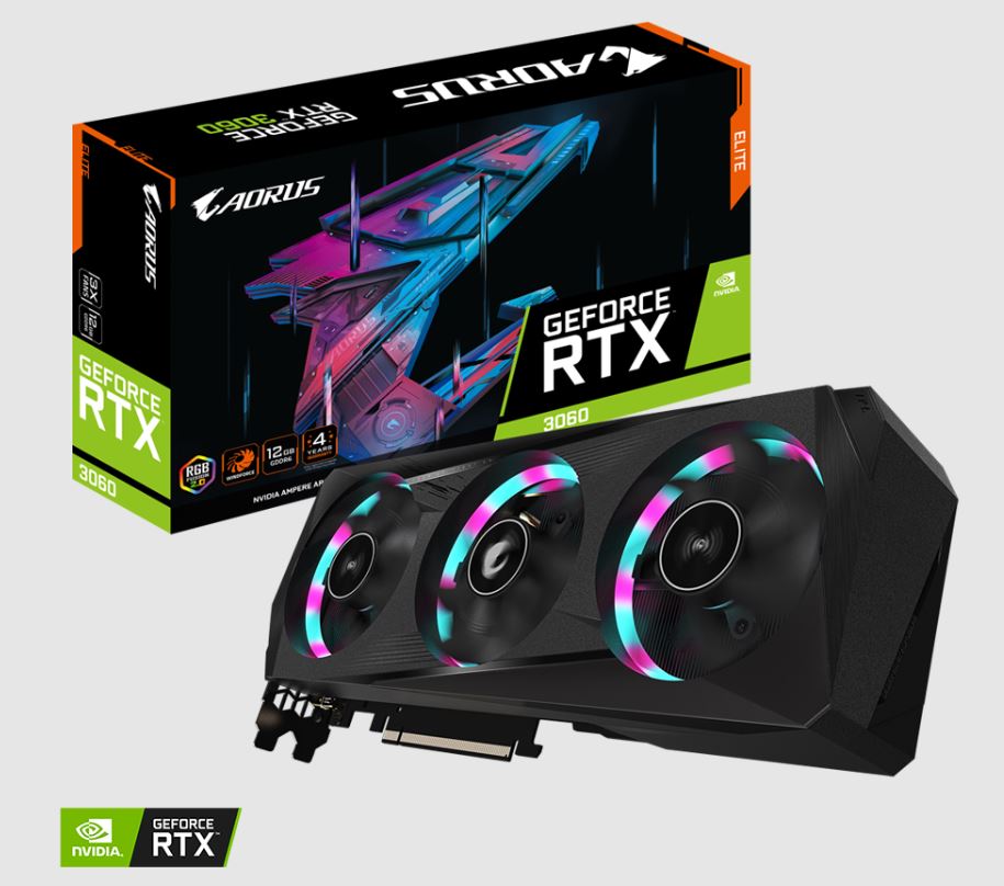 כרטיס מסך Gigabyte Aorus GeForce RTX 3060 GV-N3060AORUS E-12GD