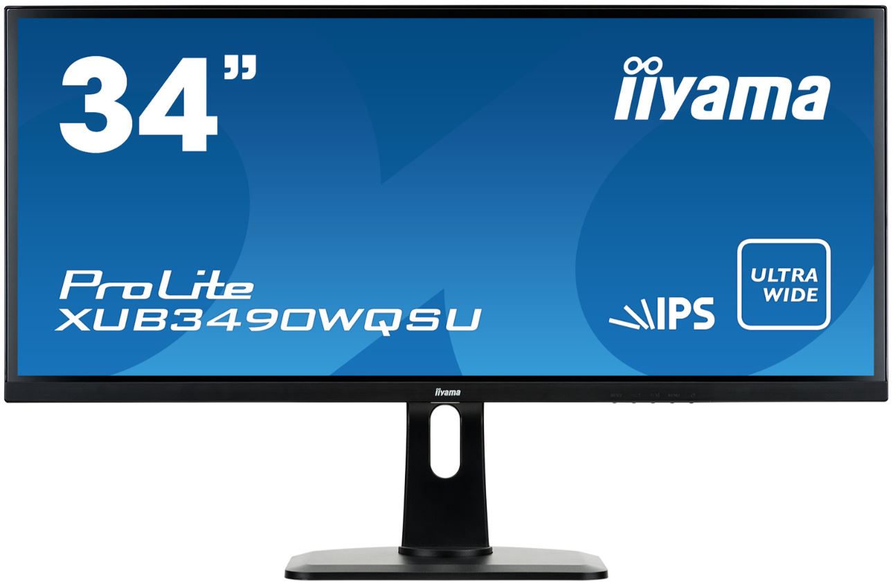 מסך מחשב IIYAMA Monitor 34" XUB3490WQSU-B1 AH-IPS Panel 5ms HDMI MHL DP1.2 Speakers