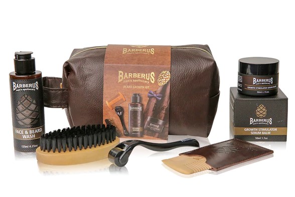 ברברוס מארז מאובזר לעידוד צמיחת הזקן Barberus Growth Stimulation Accessorized Kit