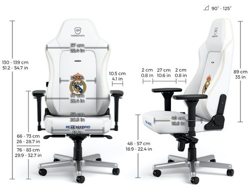 כסא גיימינג Noblechairs HERO Gaming Chair Real Madrid Edition