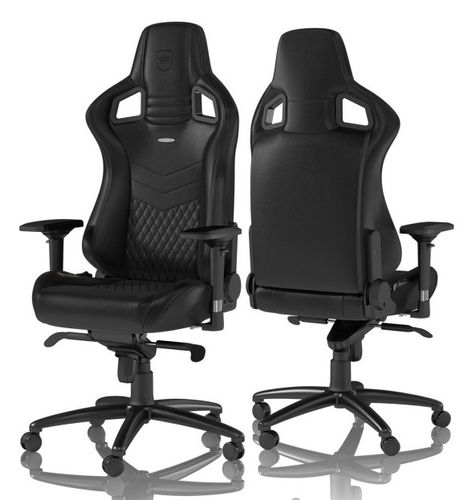 כסא גיימינג עור אמיתי Noblechairs EPIC Real Leather Gaming Chair Black