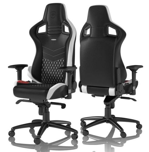כסא גיימינג עור אמיתי Noblechairs EPIC Real Leather Gaming Chair Black/White/Red