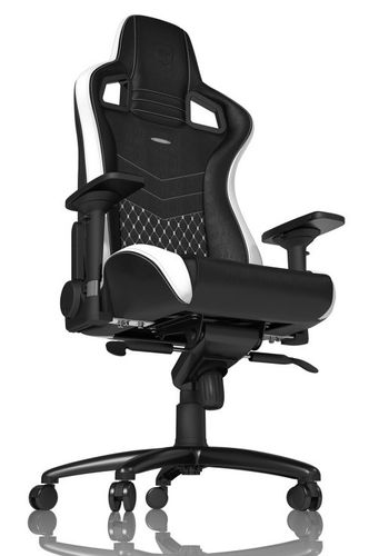 כסא גיימינג עור אמיתי Noblechairs EPIC Real Leather Gaming Chair Black/White/Red