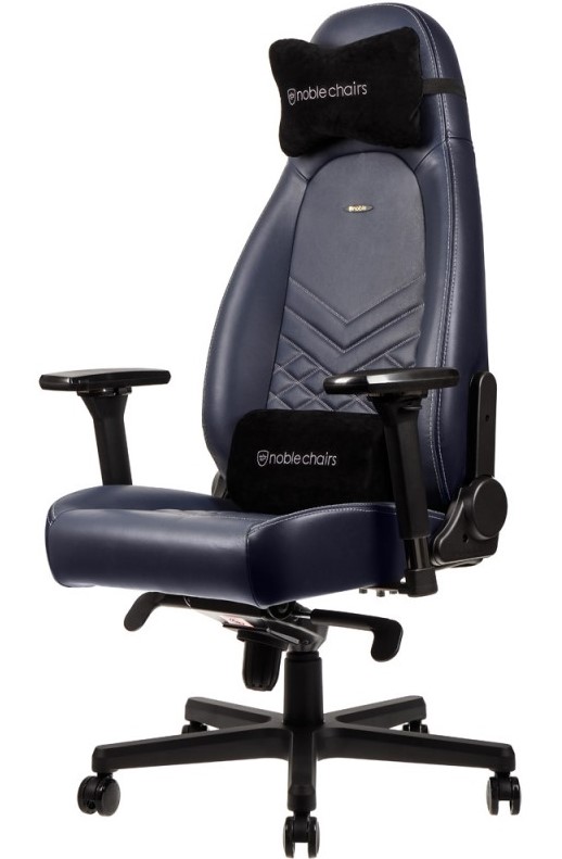 כסא גיימינג עור אמיתי Noblechairs ICON Real Leather Gaming Chair Blue/Graphite